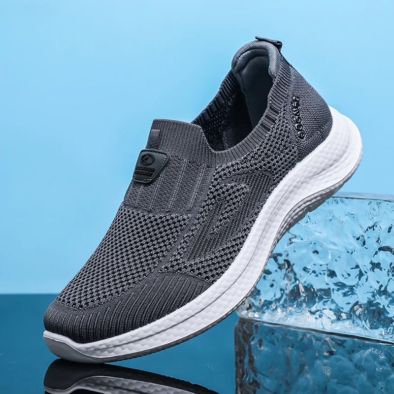 Men's Casual Sneakers Comfortable Breathable Knit Sneakers For Men Sports Shoes Lightweight Non-slip Running Shoes Man Trainers