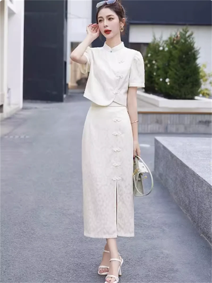 

New Chinese style Chinese style modified cheongsam set