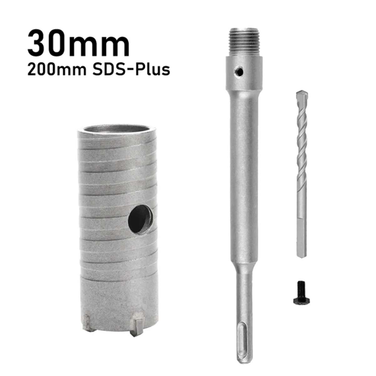 SDS Plus-Juego de brocas de sierra para agujeros de pared, herramientas de corte con eje redondo, abridor de agujeros de piedra de cemento y hormigón, 30mm