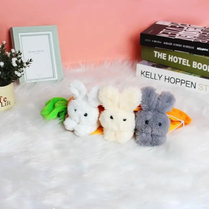 

95AE 4pcs Sleeping for Doll Toy Figure Stuffed Rabbit Interactive Washable Plush for Doll for Baby Girlfriends Birthday Easte