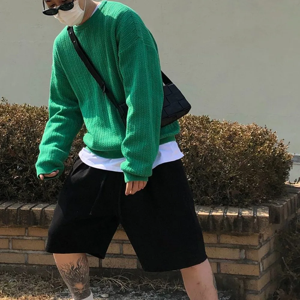 

American Fitness Shorts Men's Summer Five Quarter Straight Leg Pants Squat Oversized Loose Basketball Shorts