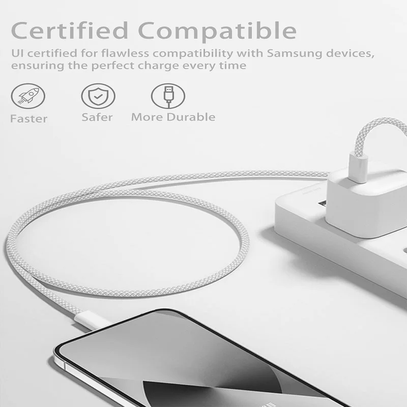 USB C TO Type C Color Fast Charging Cable For iphone 15 16 Huawei xiaomi Samsung Type C Weaving Android Phone Accwessories 2PCS image 5