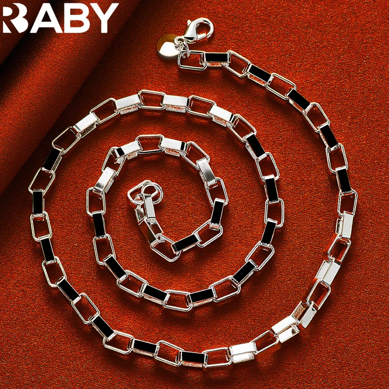 Hot New 925 Sterling Silver Necklace 18 Inch 4mm Lattice Chain For Man Woman Wedding Accessories Fashion Party Jewelry Gift