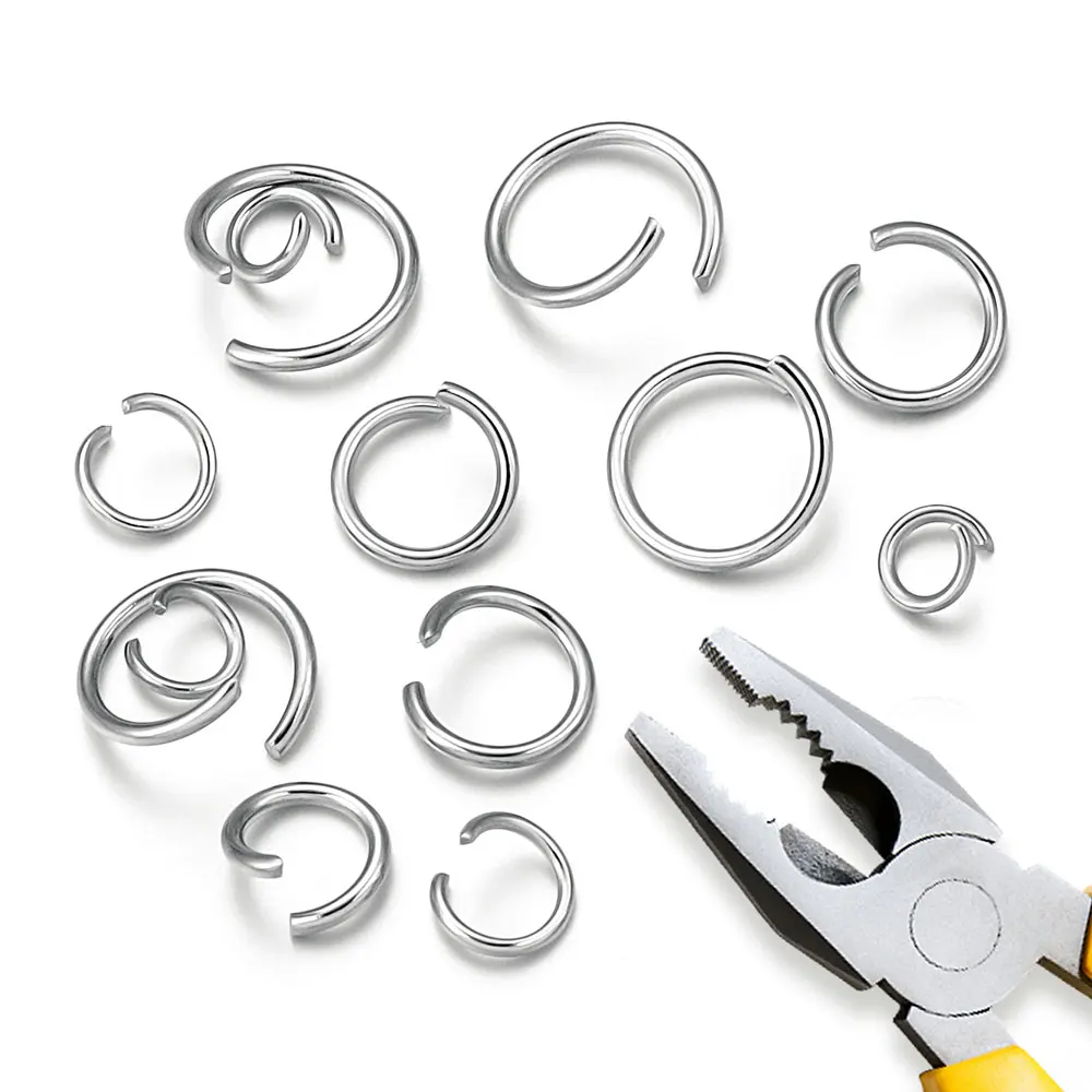 200 Teile/los Edelstahl Offene Binderinge Split Ringe Anschlüsse für DIY Schmuck Machen Zubehör Liefert Großhandel