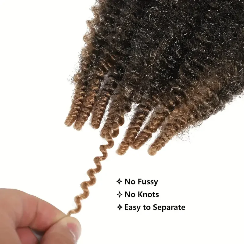 6 قطع من وصلات الشعر الاصطناعية الناعمة الأفرو تويست للنساء - شعر تجديل كينكي مارلي، 8 خيوط لكل منها لوكس وتقلبات العاطفة