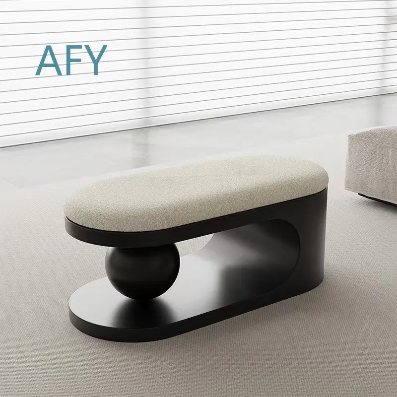 Doorway Shoe Changing Stool for Portable Bedroom Bed End Low Ottoman Bench Doorstep Shoe Wearing Footrest Living Room