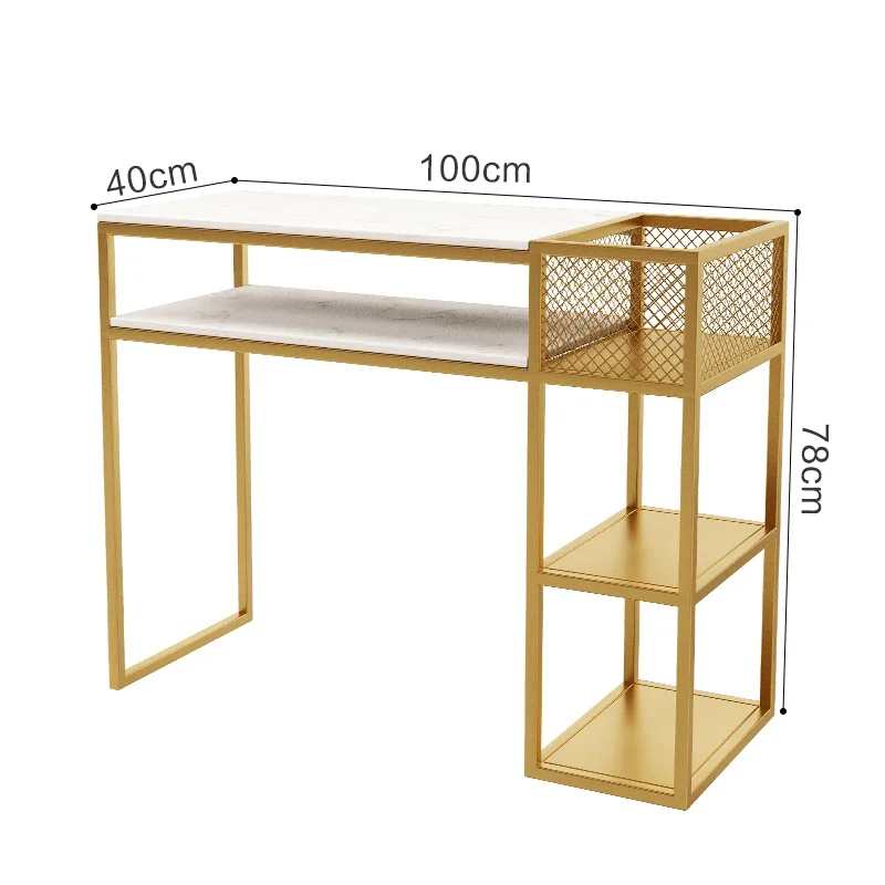 Design Metal Manicure Desk Simple Nordic Salon Modern Nail Table Minimalist Golden Make Up Mesa De Manicure Furniture HD50ZJ