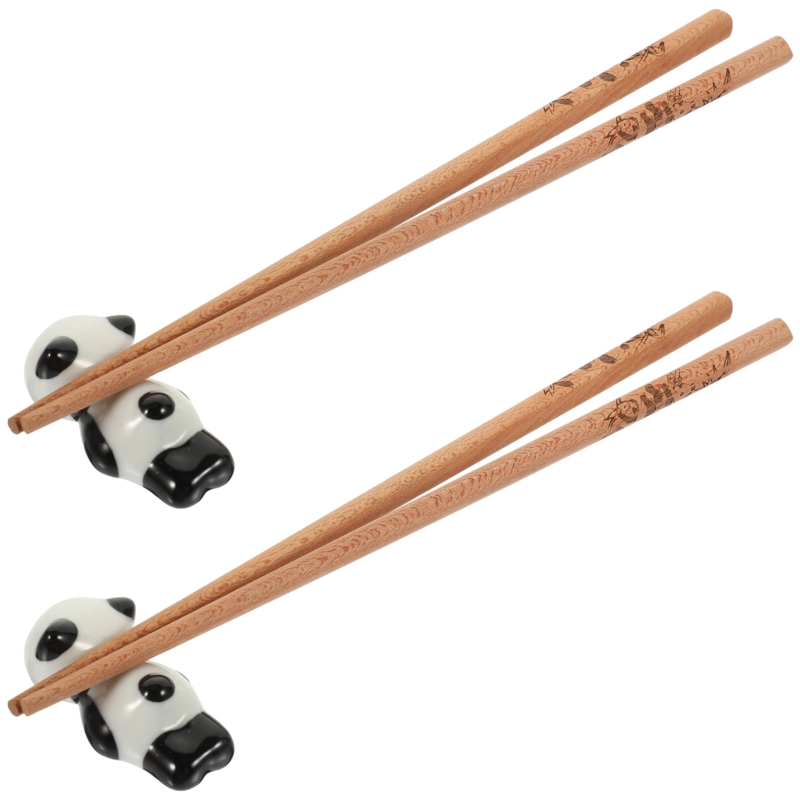 

1 set Gift Chopsticks Decorative Rest Cute Wood Chopsticks Dishwasher Safe Tableware Reusable Dishwasher Safe Kitchen Utensils