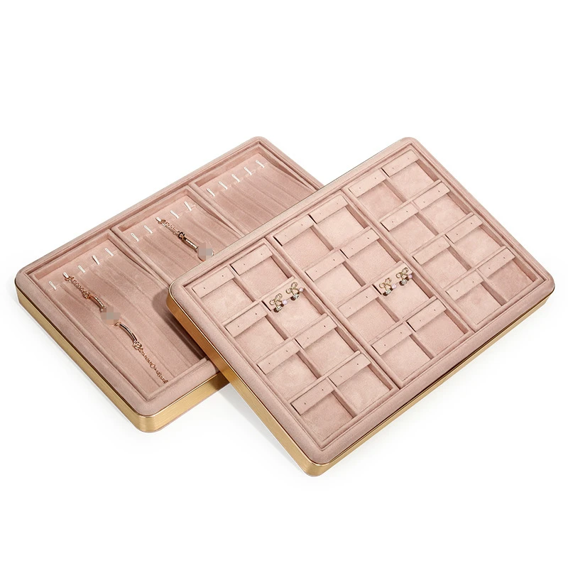 New Jewelry Display Tray Set Metal Pink Jewelry Tray Display Look Pallets Counter Jewelry Display Tray