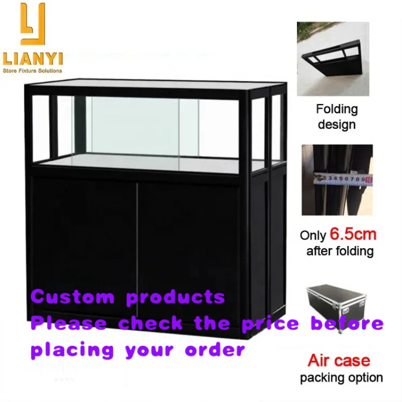 custom.Low-cost portable glass-aluminum display cabinet，Used trade show display cabinets