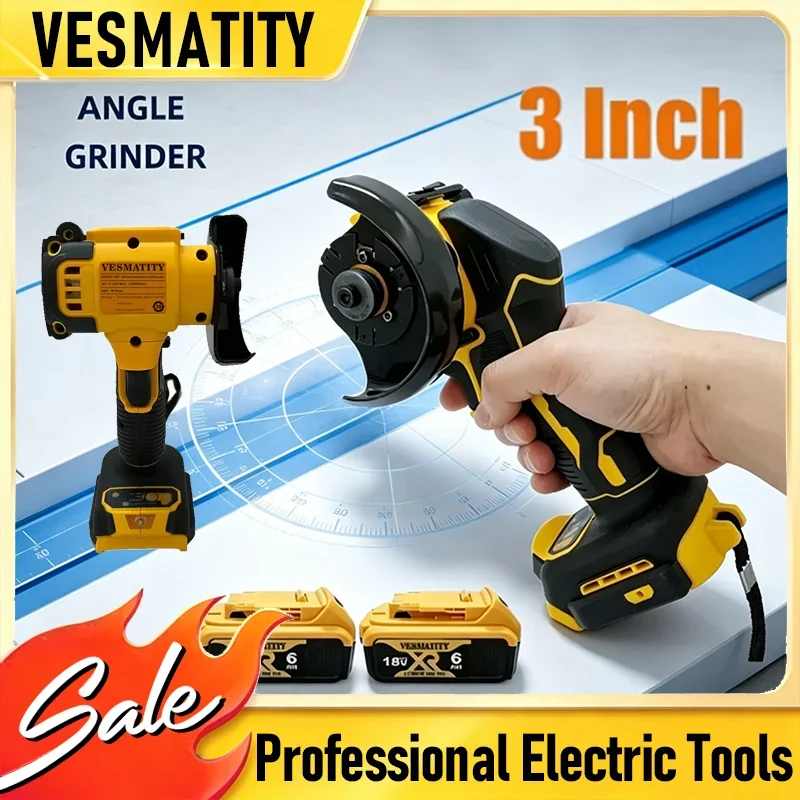 NEW Original Cordless 3 Inch Angle Grinder Mini Polishing Grinding Machine Electric Cutting Power Tools For DeWALT Battery