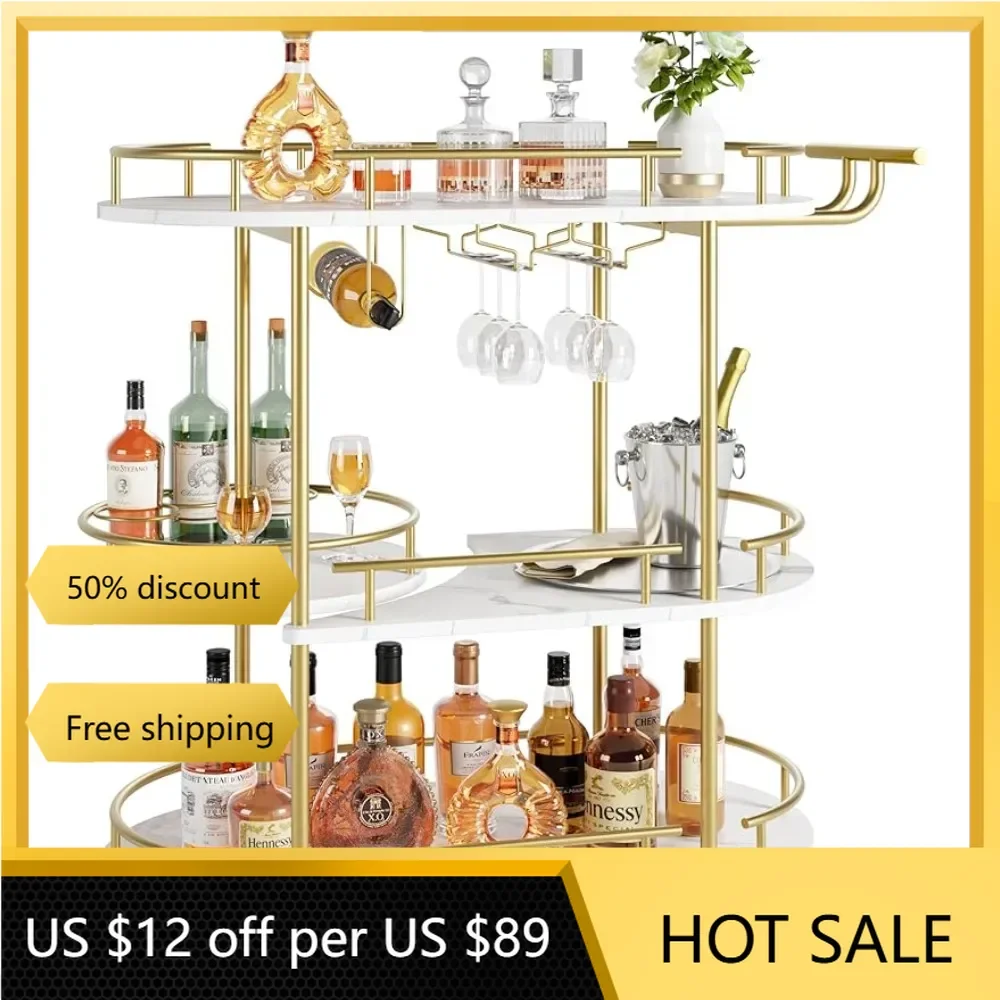 Bar Serving Car Wine Rack Kitchen Home and Kitchen 3 Tier Bar Carts for The Home Barware Dining Freight free