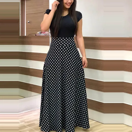 Vestido largo informal con estampado Floral para Mujer, maxivestido De fiesta De manga corta, elegante, a la moda