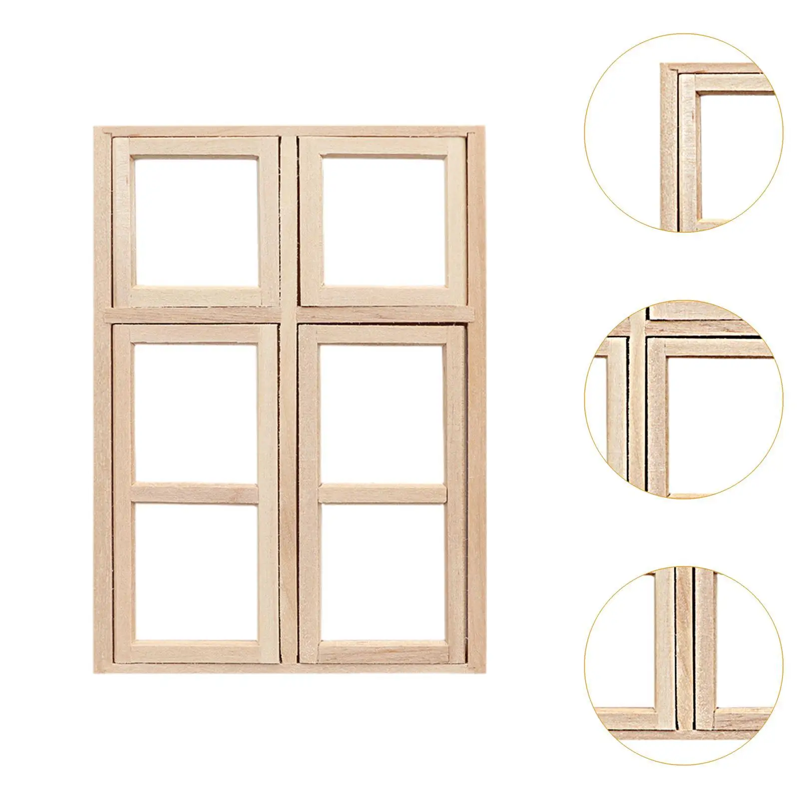 1:12 인형의 집 창 공예 액세서리 모델 미니어처 나무 창 가구