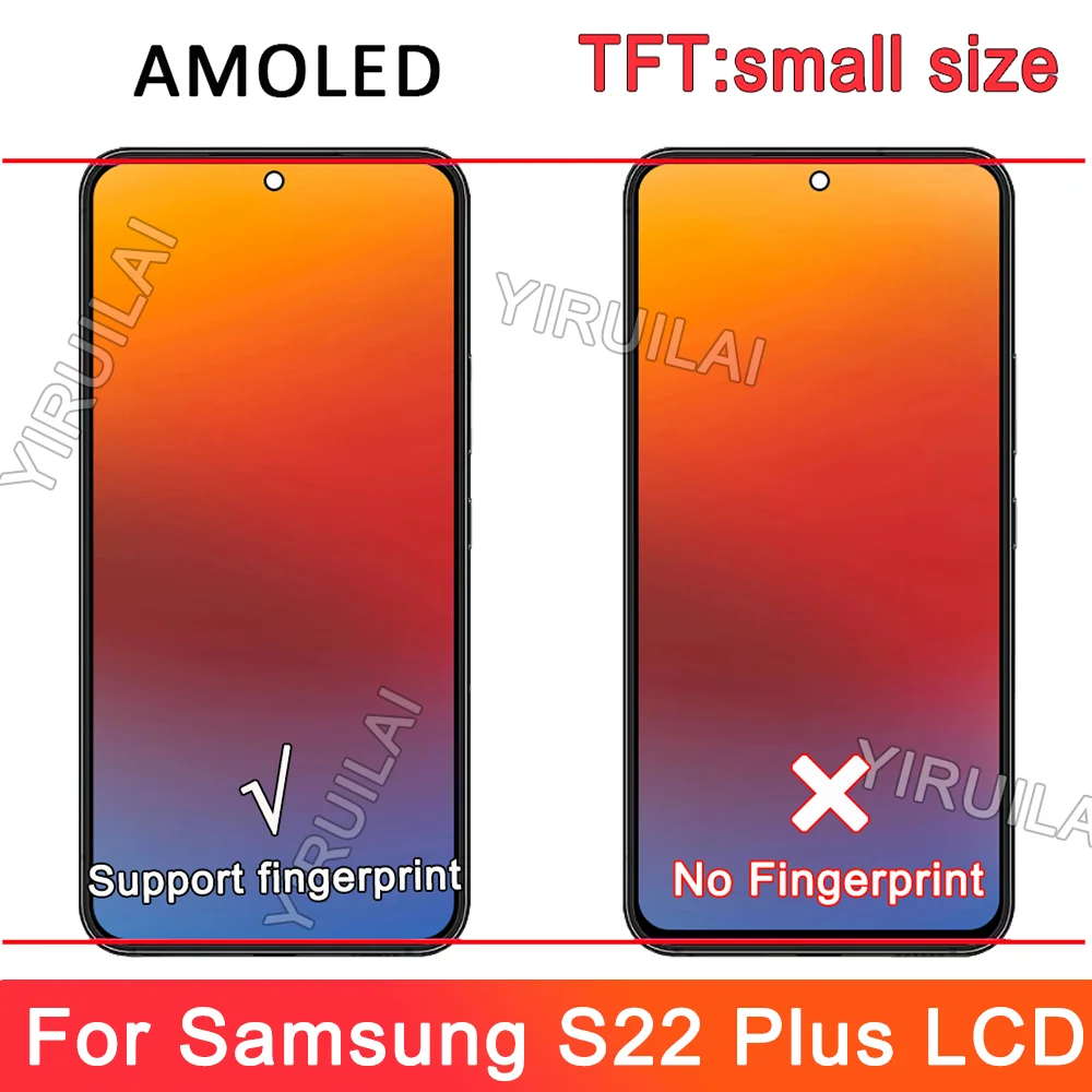 S22 Plus TFT Screen Replacement for Samsung Galaxy S22+ 5G SM-S906B SM-S906B/DS Lcd Display Digital Touch Screen with FramePart