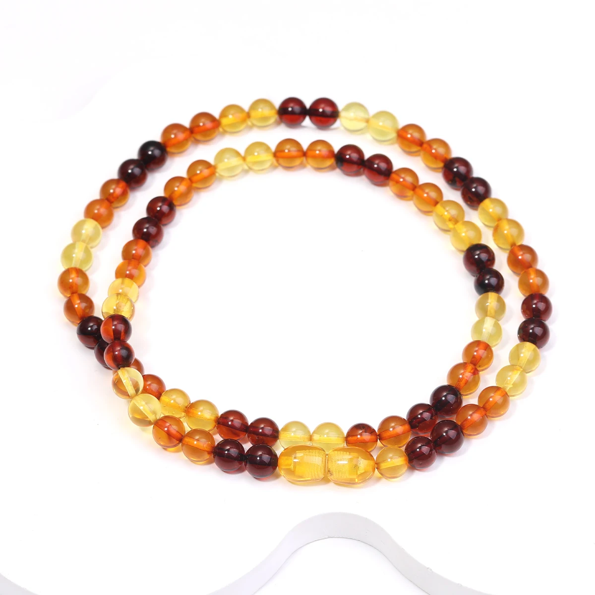 

Natural Amber and Beeswax Round Bead Necklace Women's Healing Jewelry Colorful Gemstone Necklace Suitable DIY Bracelets Earrings
