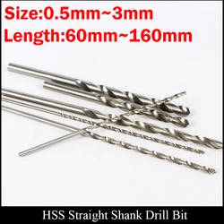 500Pieces 0.65x48mm Plastic Metal Wood AL High Speed Steel HSS Straight Shank Twist Drill Bit