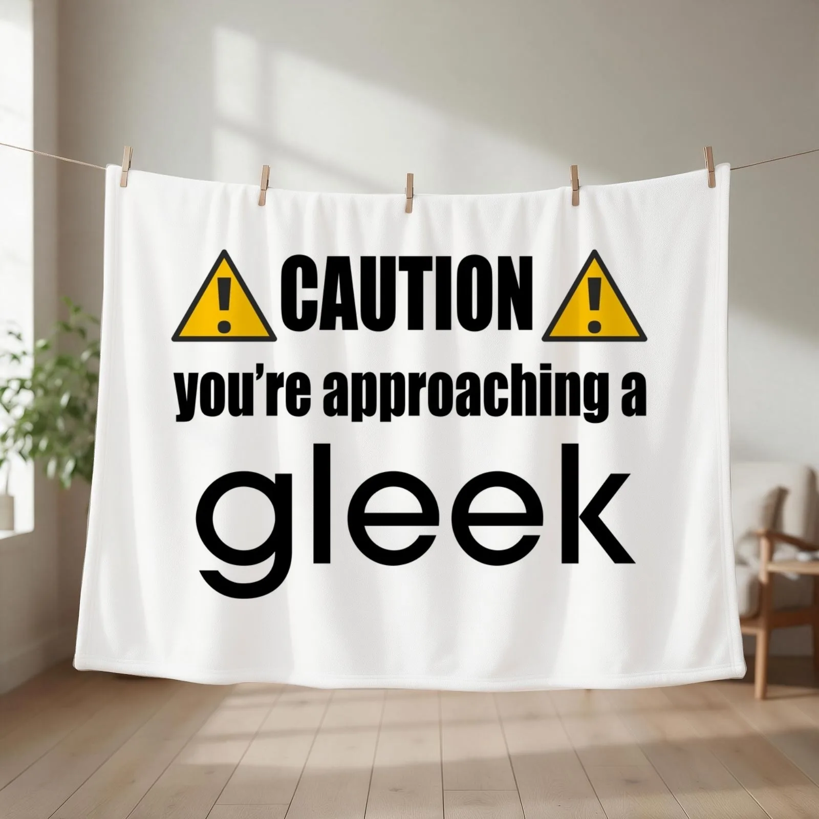 Caution you're approaching a Gleek Throw Blanket christmas gifts Plaid Warm Sofa Blankets