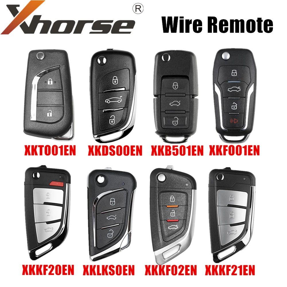 Xhorse VVDI Wire Remote Key XKLKS0EN XKKF02EN XKB501EN XKFO01EN XKDS00EN XKTO01EN XKKF21EN XKKF20EN English Version 5PCS/Lot