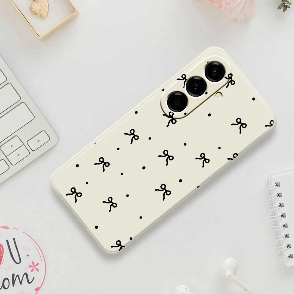 Bowknot البولكا نقطة جراب هاتف سيليكون لسامسونج غالاكسي A56 A32 A23 A22 5G A32 A23 4G A55 A54 A53 A52 A51 A35 A34 غطاء ناعم