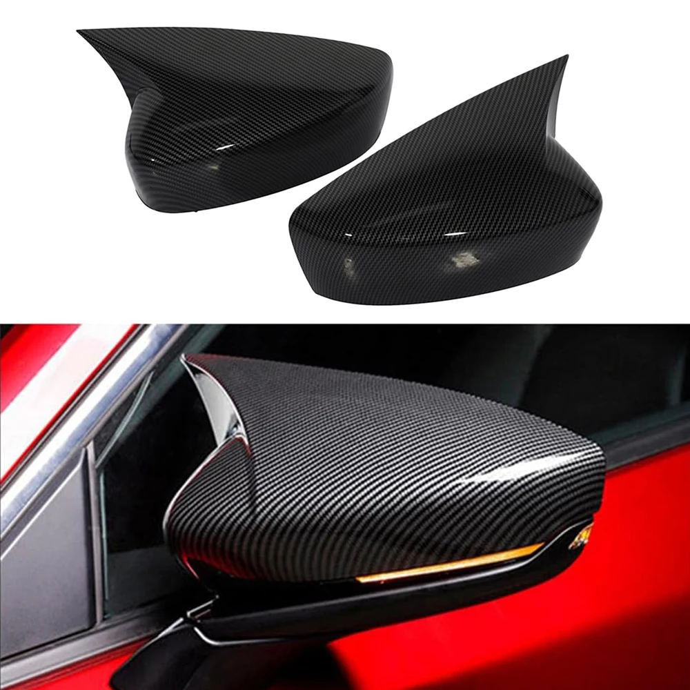 

Car Side Door Rearview Mirror Covers Carbon Fiber Horn Shell Rearview Cover for Mazda 3 Axela 2020-2022 Side Wing Mirror Cover