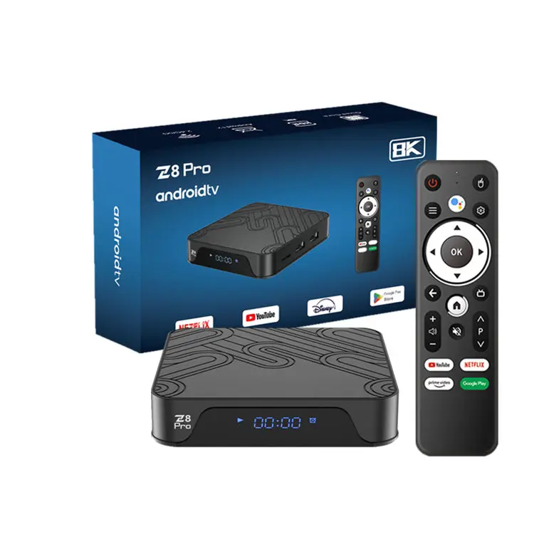 Boîtier Smart TV Android H618 avec Télécommande Vocale BT, Wifi 5G, 4K, 4 Go 32 Go, Décodeur