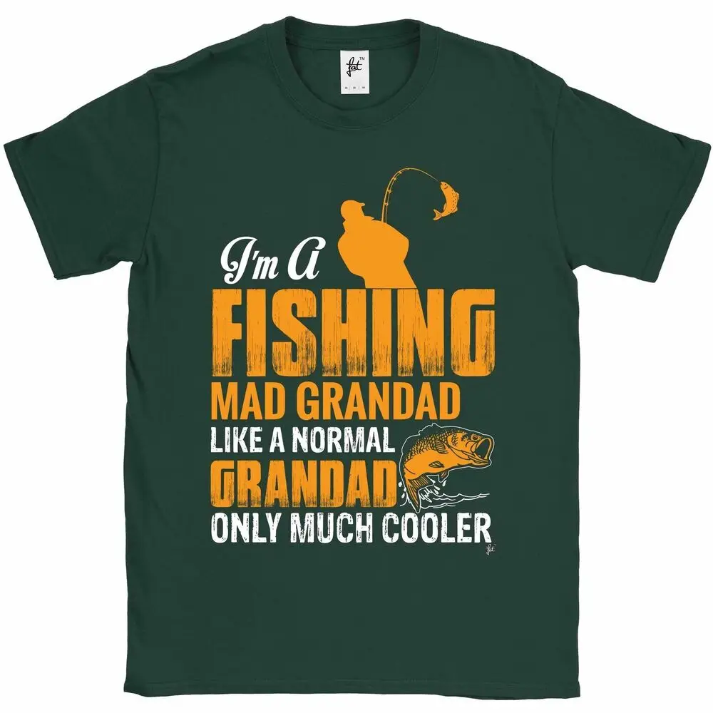 I'm A Fishing Mad Grandad Like  Normal But Cooler Fathers Day Mens T-ShirtUnisex Women's Summer Cotton Luxury Brand Retro Overs