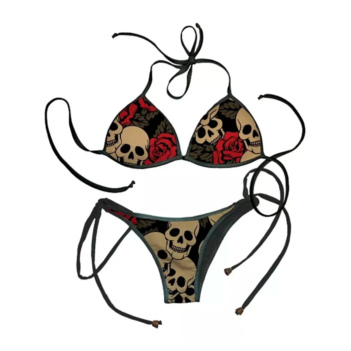 جديد مثلث بيكيني عارية الذراعين جديد مثير حار المرأة عالية الجودة 3D الطباعة شاطئ الصيف ملابس السباحة B9 #2