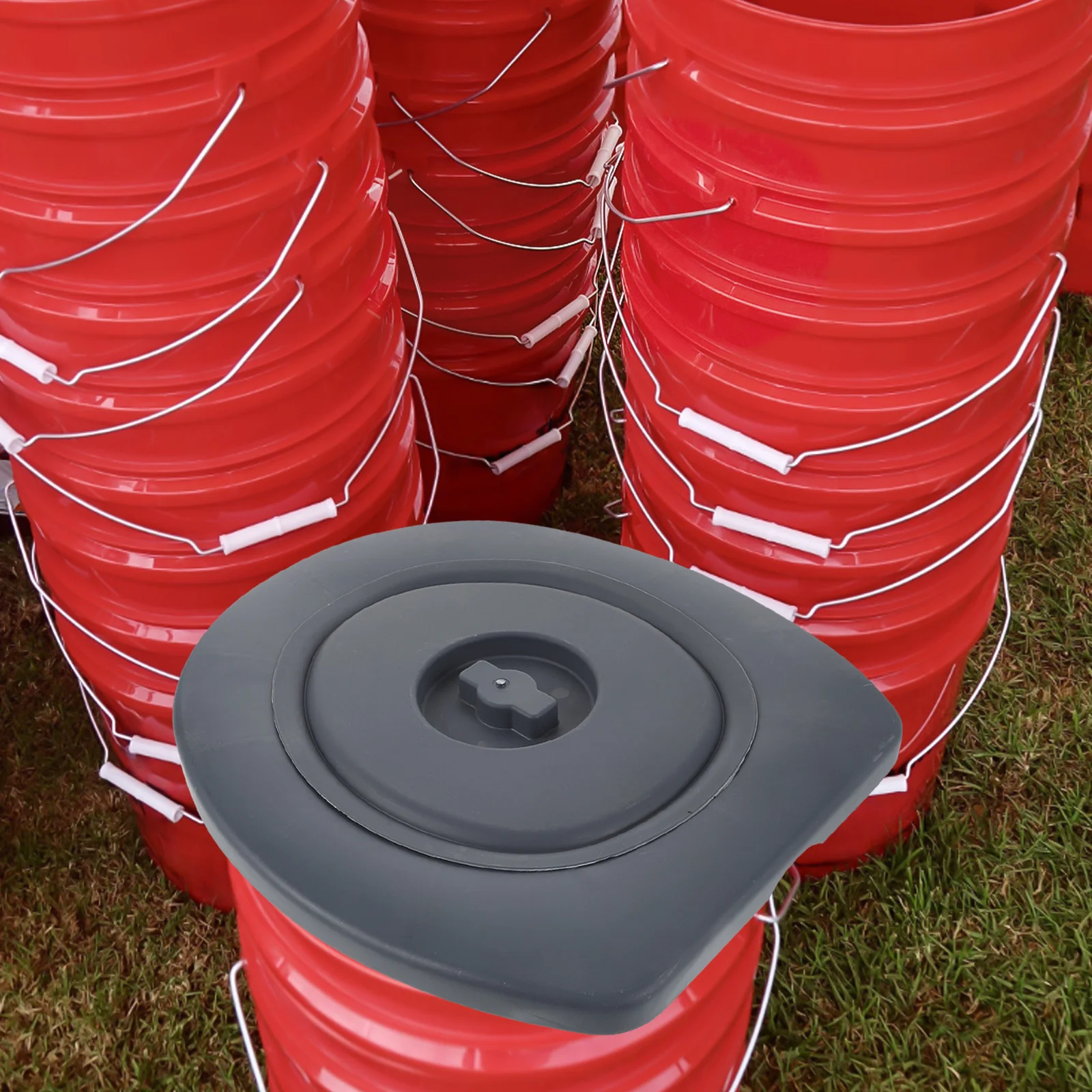 

Круглое сиденье для унитаза, портативное ведро, сиденье для унитаза для кемпинга, уличного экстренного использования с крышкой, удобное для пожилых людей