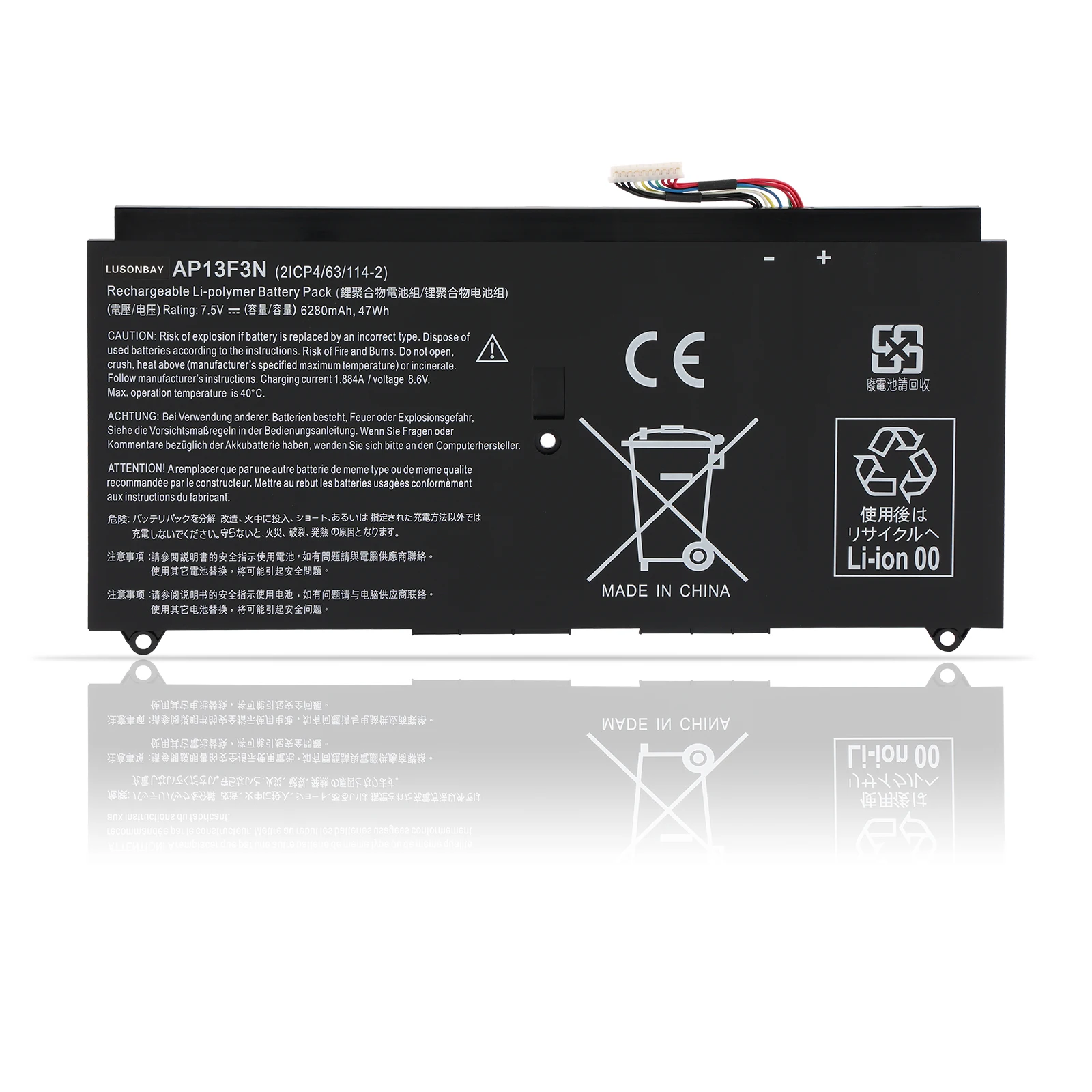 

LUSONBAY AP13F3N 2ICP4/63/114-2 Laptop Battery For Aspire S7-392 S7-392-9890 S7-391-6822 Ultrabook 7.5V 6280mAh