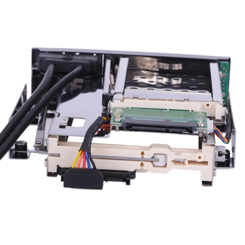 محطة إرساء محرك الأقراص الصلبة Dual Bay 3.5 بوصة + 2.5 بوصة SATA III HDD وSSD صينية العلبة الداخلية لرف الهاتف المحمول مع منفذ USB 3.0
