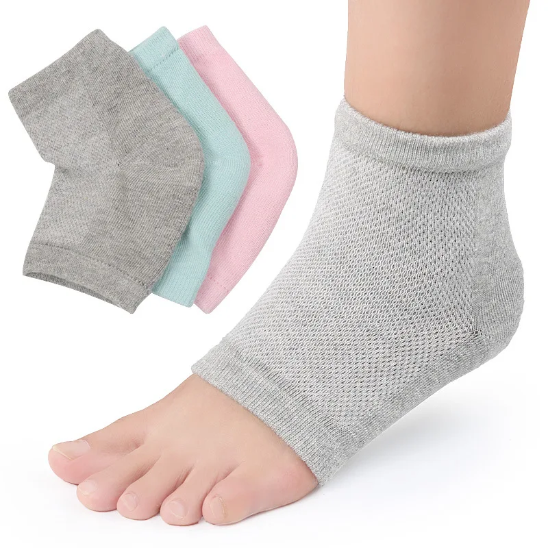 Mesh Gel Anti Crack Heel Socks Heel Half Socks Short Socks Heel Covers for Men and Women Heel Stockings