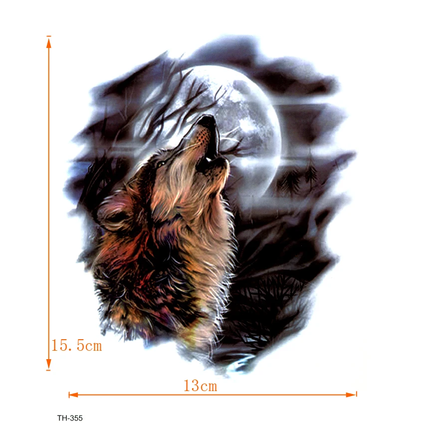 5 Styles Wolf Waterproof Temporary Tattoo Sticker On Body  Art Tattoo Fake Tattoo Sleeve Clock Tatouage Henna Tatoo Sleeve