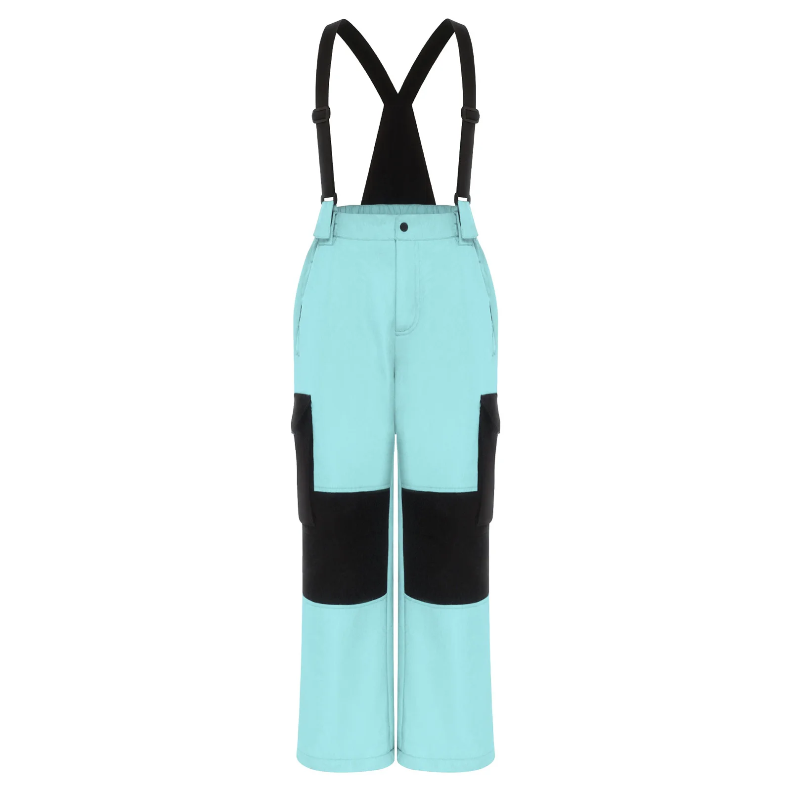 

Kids Ski Overalls Water Resistant Snowsuit Elastic Wide Shoulder Straps Skiing Pants with Pockets Snowboarding Winter Clothes