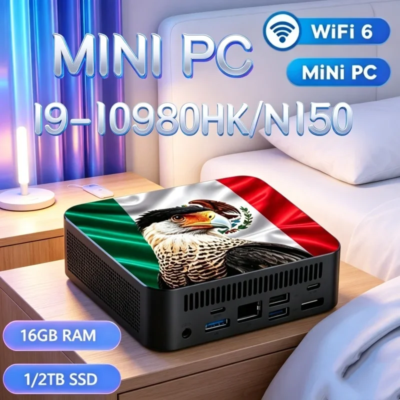 最適化されたcore-i9-10980hk-n150-mxパターンミニpc、wifi6-bt52、デュアルギガビットポート、4kマルチディスプレイ対応コンパクトホスト