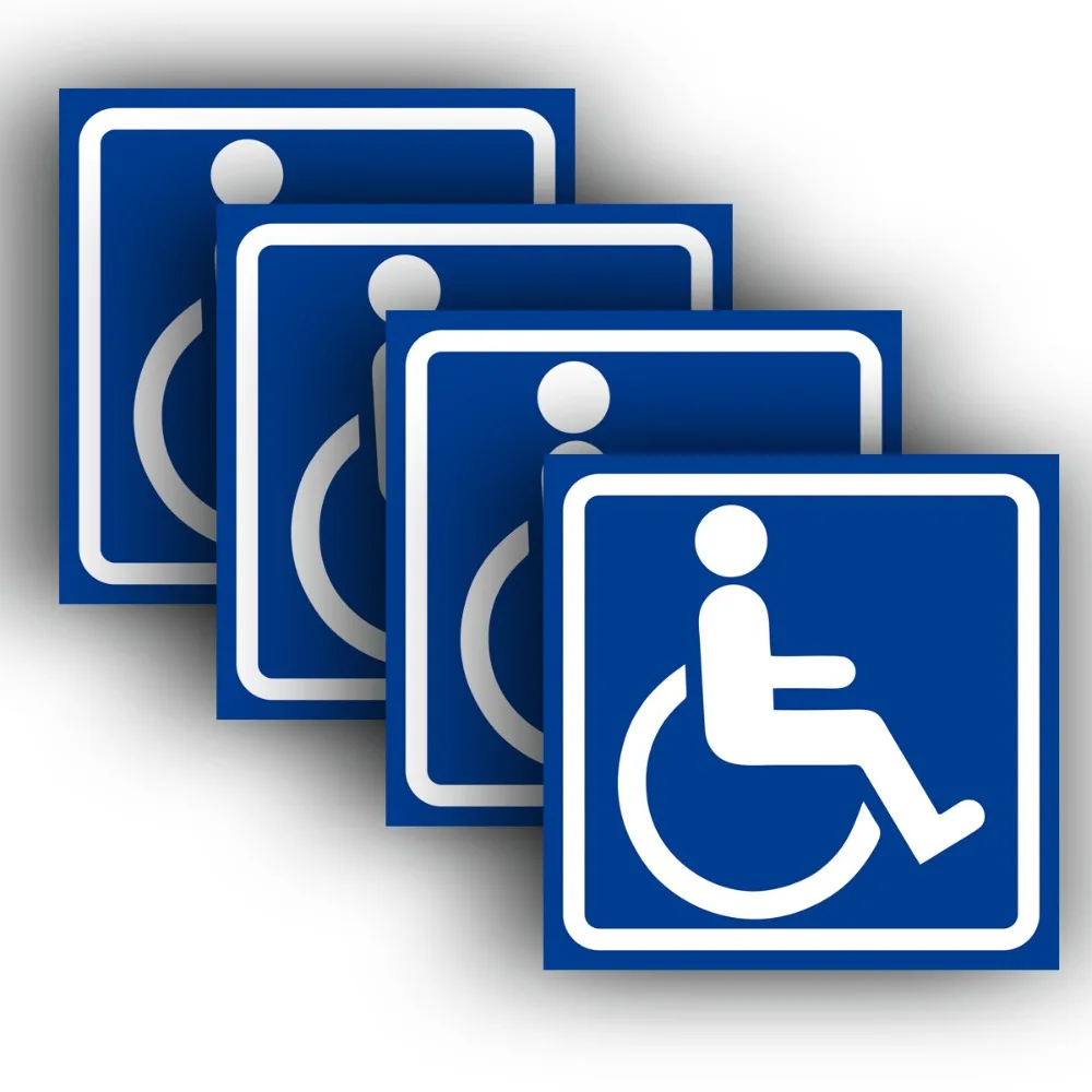 Disability Stickers Waterproof Scratch Resistant Clear Content UV Resistant Disabled Wheelchair Sign Security Labels PVC