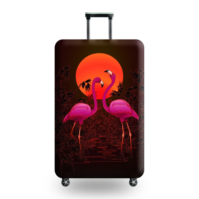 Flamingo Luggage Cover Elastic Washable Stretch Suitcase Protector Anti-Scratch Travel Suitcase Cover for 18-32 Inch Suitcase