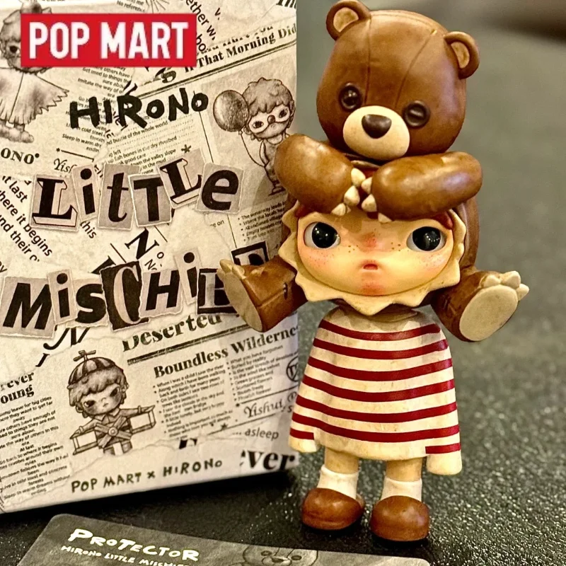 

POPMART Genuine Hirono Little Mischievous Series Blind Box Doll Vintage Art Figure Cute PVC Model Desktop Ornament Birthday Gift