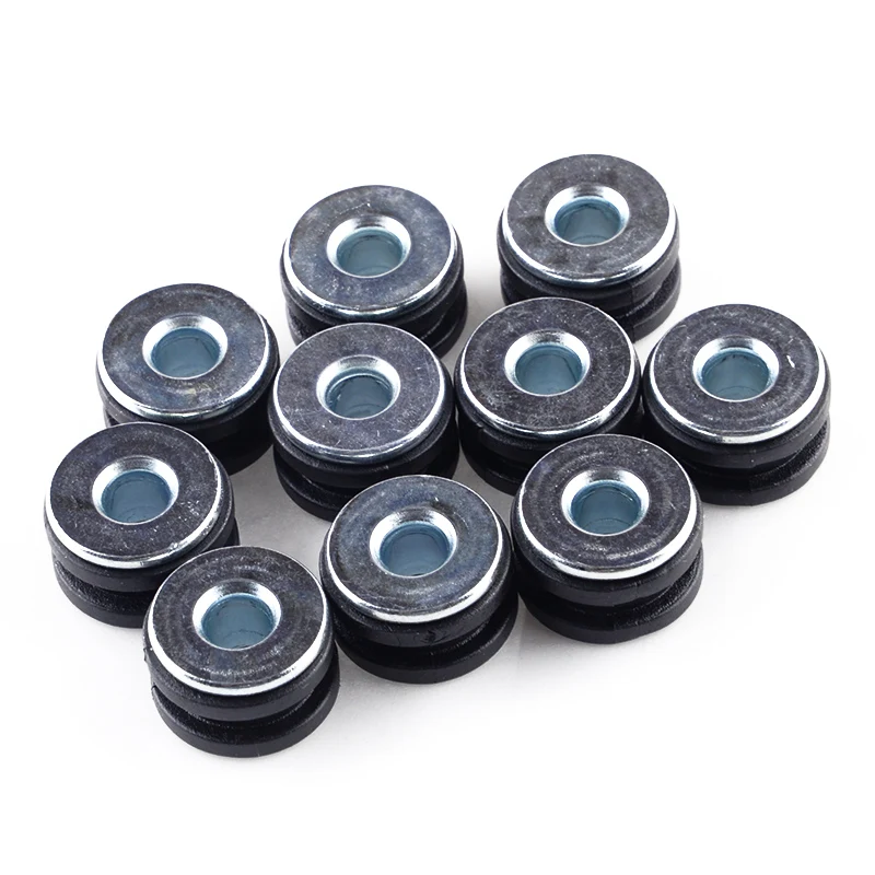 

M6 Fairing Rubber Grommets Bolt Pressure Relief Cushion Shockproof Black Motorcycle Universal 10Pcs