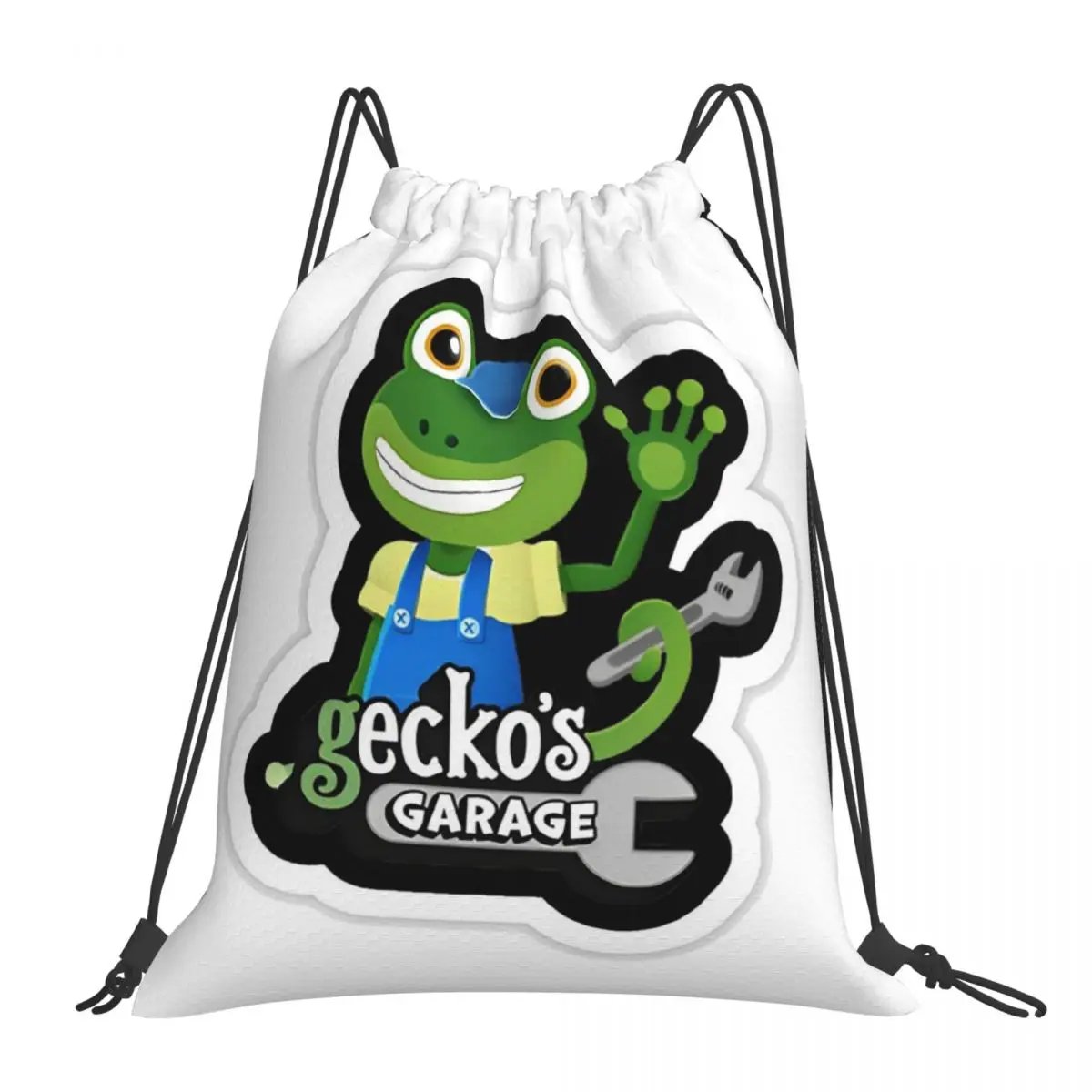 Geckos Garage Fun Mechanic Backpacks Multi-function Drawstring Bags Drawstring Bundle Pocket Storage Bag Book Bags For Travel