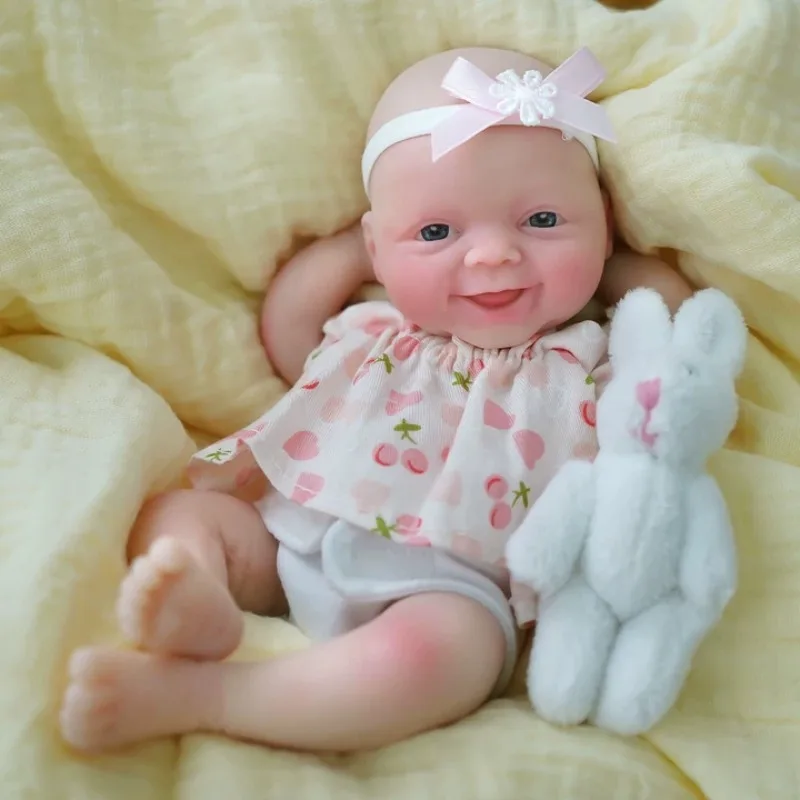 دمية أطفال من السيليكون مقاس 7 بوصة من Blrags دمية فتاة كاملة الجسم مصنوعة يدويًا من جديد