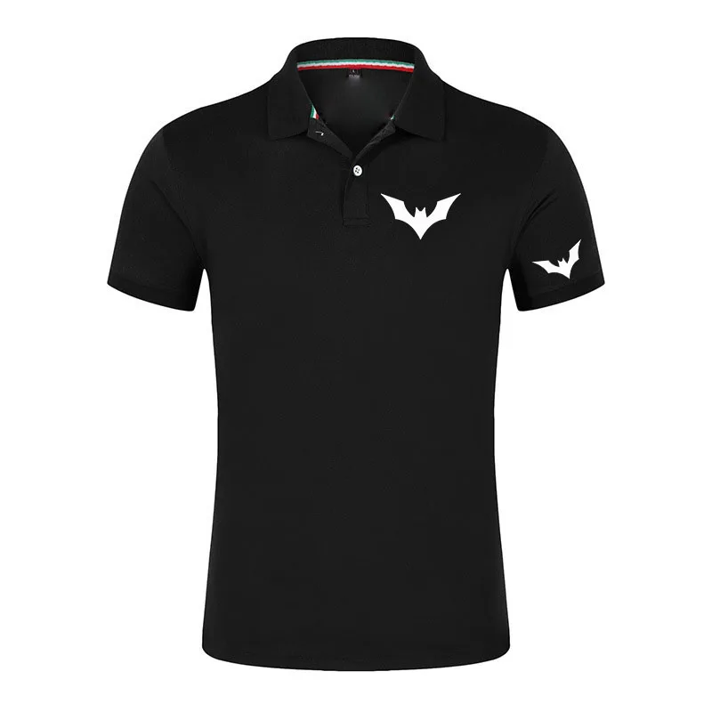 Bat pattern Men's regular polo shirts in various colors, suitable for summer, with soft and lightweight fabric.