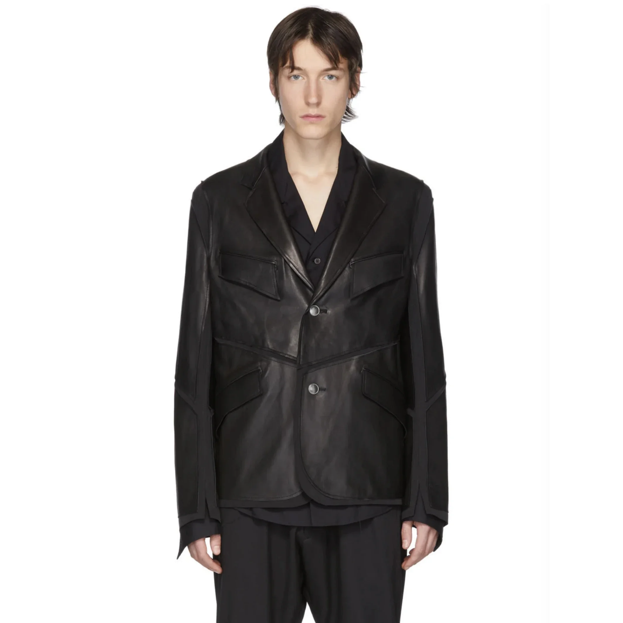 

YOJI OOAK LEATHER JERSEY JACKET Yoji Ooak leather jersey jacket