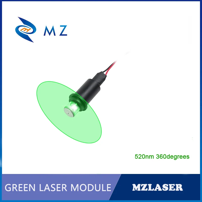 520nm 360° Ring Green Laser Module 5mW-150mW 1~1.5mm@1m Circular Green Line Laser for Industrial Positioning Stage Decoration