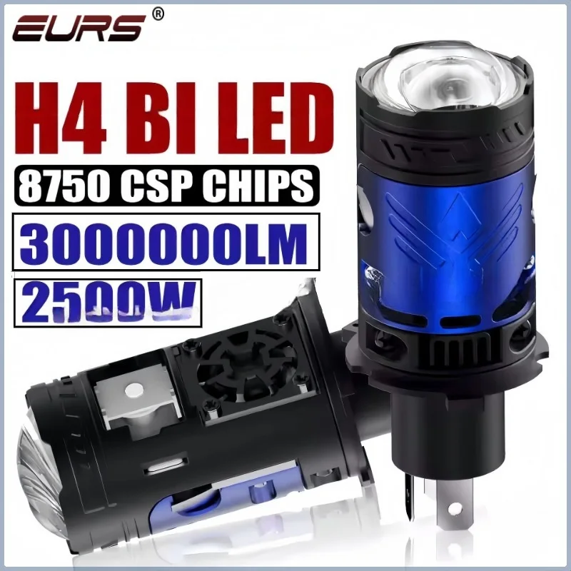 H4 Auto Lamp Lens LED H4 Bulbs Headlight 3000000LM Car Motorcycle Hi/Lo Make Double Projector Lens Automotive LED Motorcycle 12V