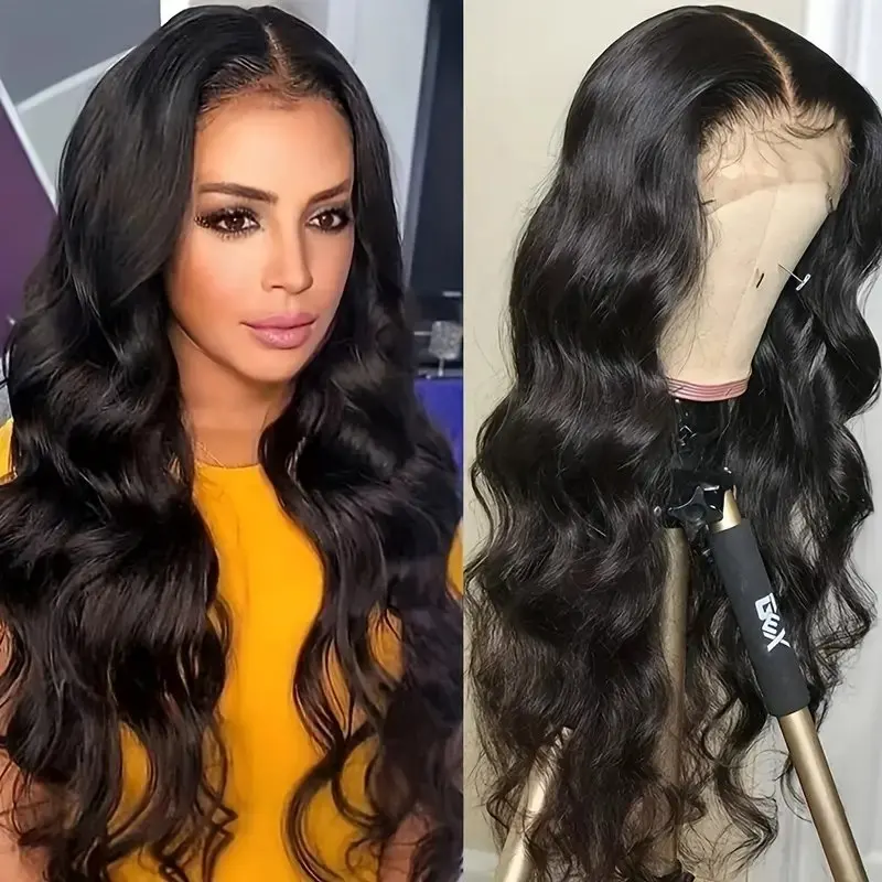 Rosabeauty Body Wave 13X6 Transparent Lace Frontal Wig 13X4 HD Front Human Hair 5X5 Glueless  Water Wave Wig 250% Density