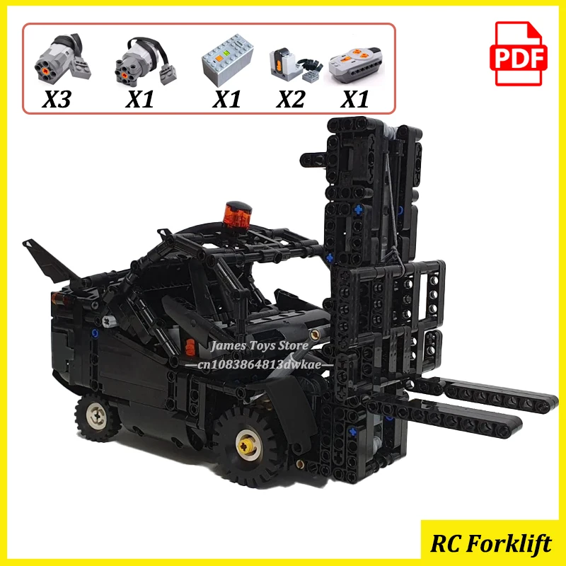 

MOCBUILDING Blocks Full RC Forklift Creative Bricks Construction Remote Control Technology Car with PF Function Gift