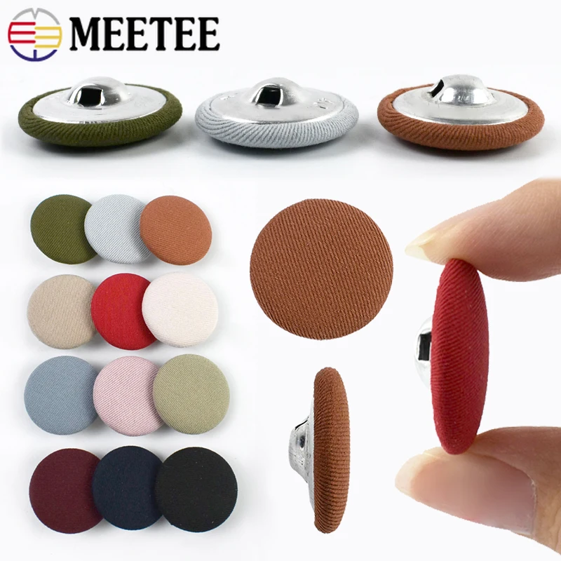 

50Pcs 11-30mm Round Buttons Sofa Cushion Decorative Button Skirt Coat Clothing Alloy Cloth Covered Buckle DIY Sewing Accessories