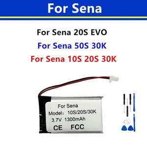Bilashmart BackShell Rechargeable Battery Sena 20S EVO 1200mAh 10S 20S 30K 50s 30k 1000mAh Batteria 952439 Wireless Headset 952439 + tools