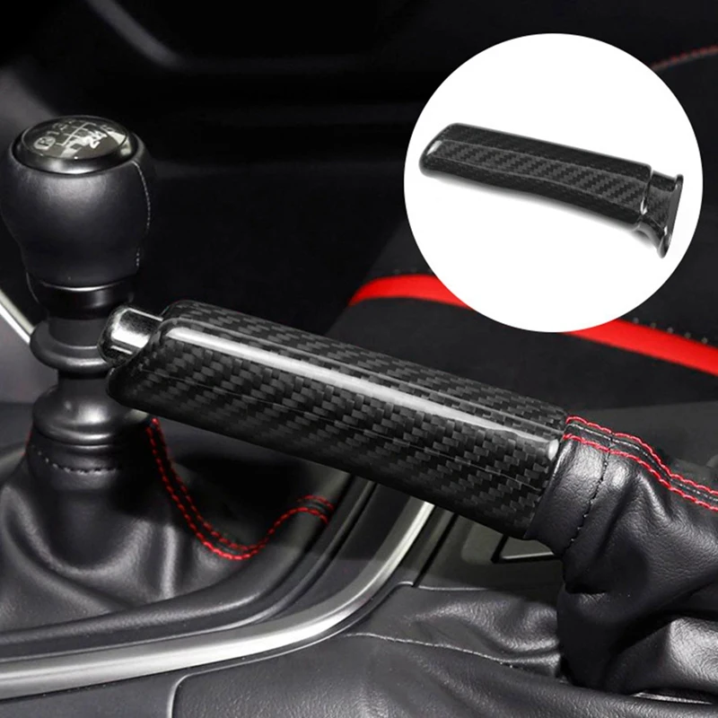 Car Carbon Fiber Hand Brake Cover Hand Brake Grip Case Shell Trim For Subaru BRZ Toyota GR86 Handbrake Stickers